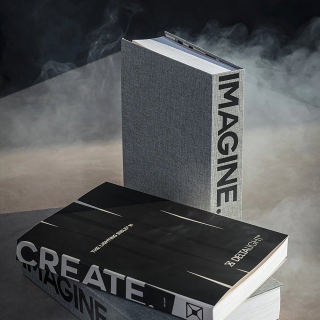 Imagine and Create edition of the lighting bible 14 on a dark background with smoke effect